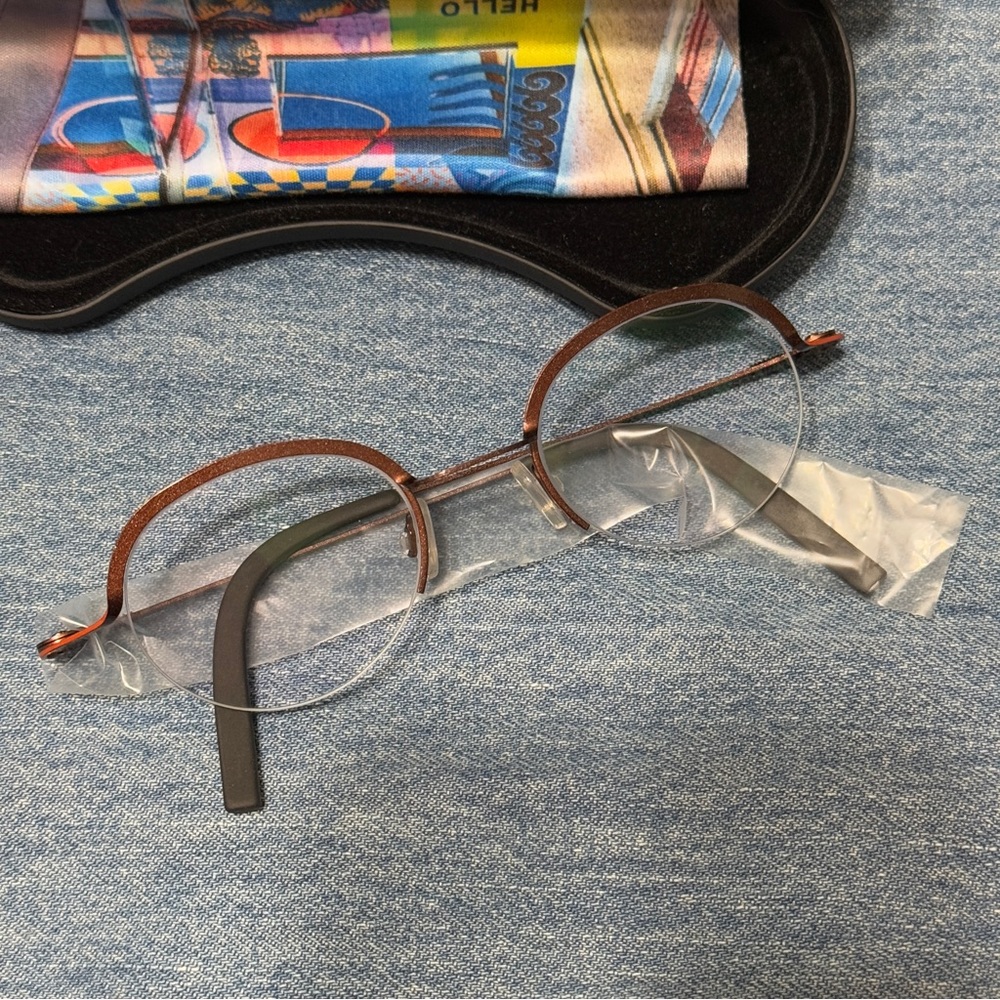 Theo Belgium Eyewear Rooster Half Rim semi rimless Frame Glasses 431 Copper